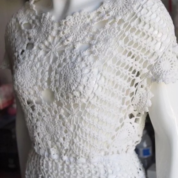 Crochet dress s/m  vintage dress chic - Picture 4 of 5